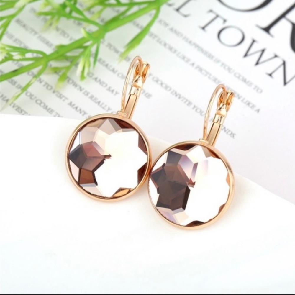 18k Rose Gold Sapphire Earrings